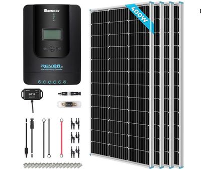 Renogy 400W Solar Panel Kit Premium Solar Kit 12V, 400Watt Solar Kit with 40A MPPT Charge Controller for RV, Boats, Trailer, Camper, Marine, Off-Grid System