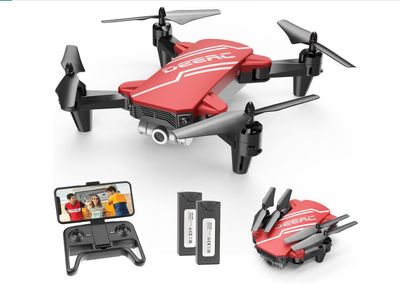 DEERC D20 Mini Drone for Kids with 1080P HD FPV Camera Remote Control Toys Gifts for Boys Girls with Altitude Hold, Headless Mode, One Key Start Speed Adjustment, 3D Flips 2 Batteries, Red