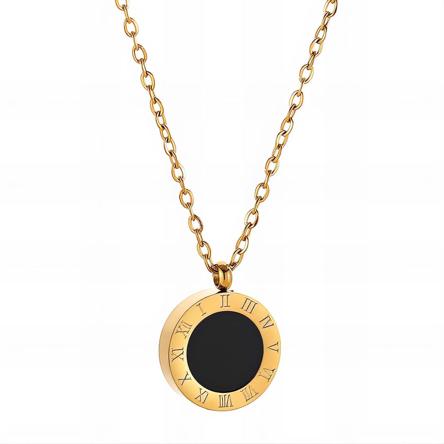 Unisex chain Necklace, 18K Gold plated steel