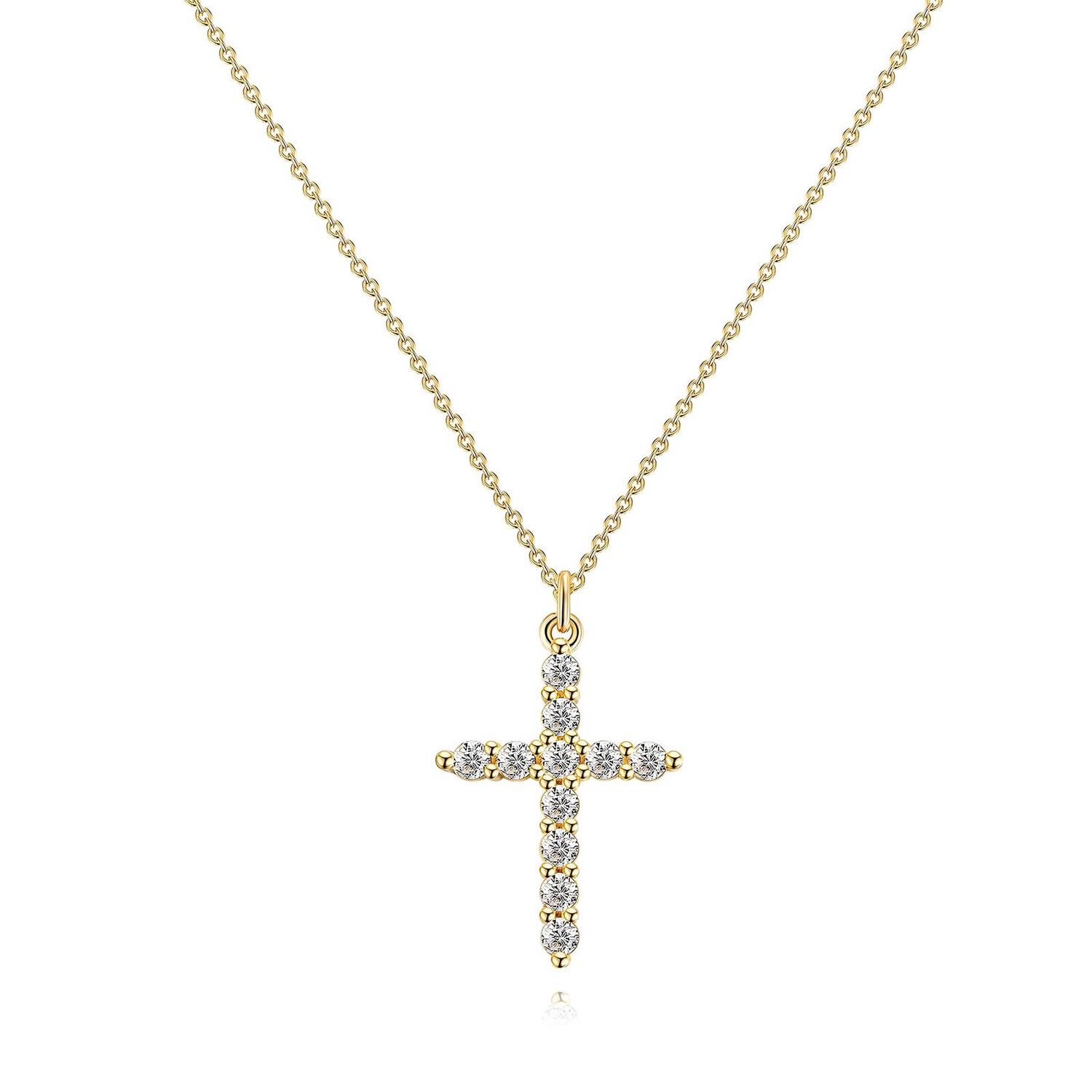 18K Gold Cross pendant necklace for Women| Stainless steel