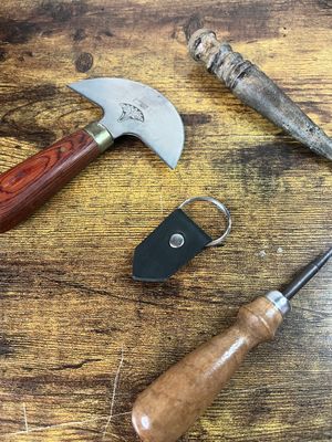 Small Leather Keychain