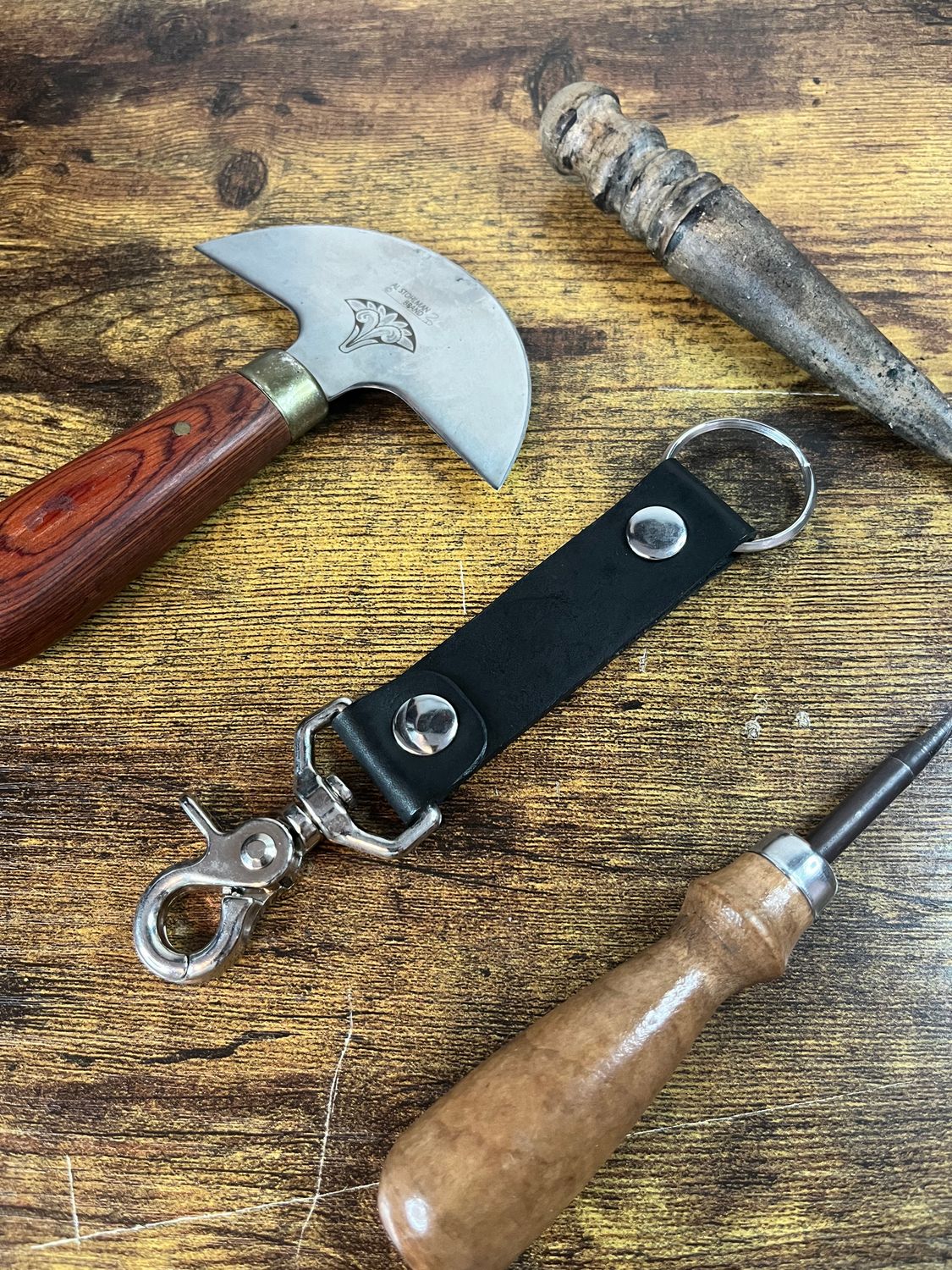 Large Leather Keychain