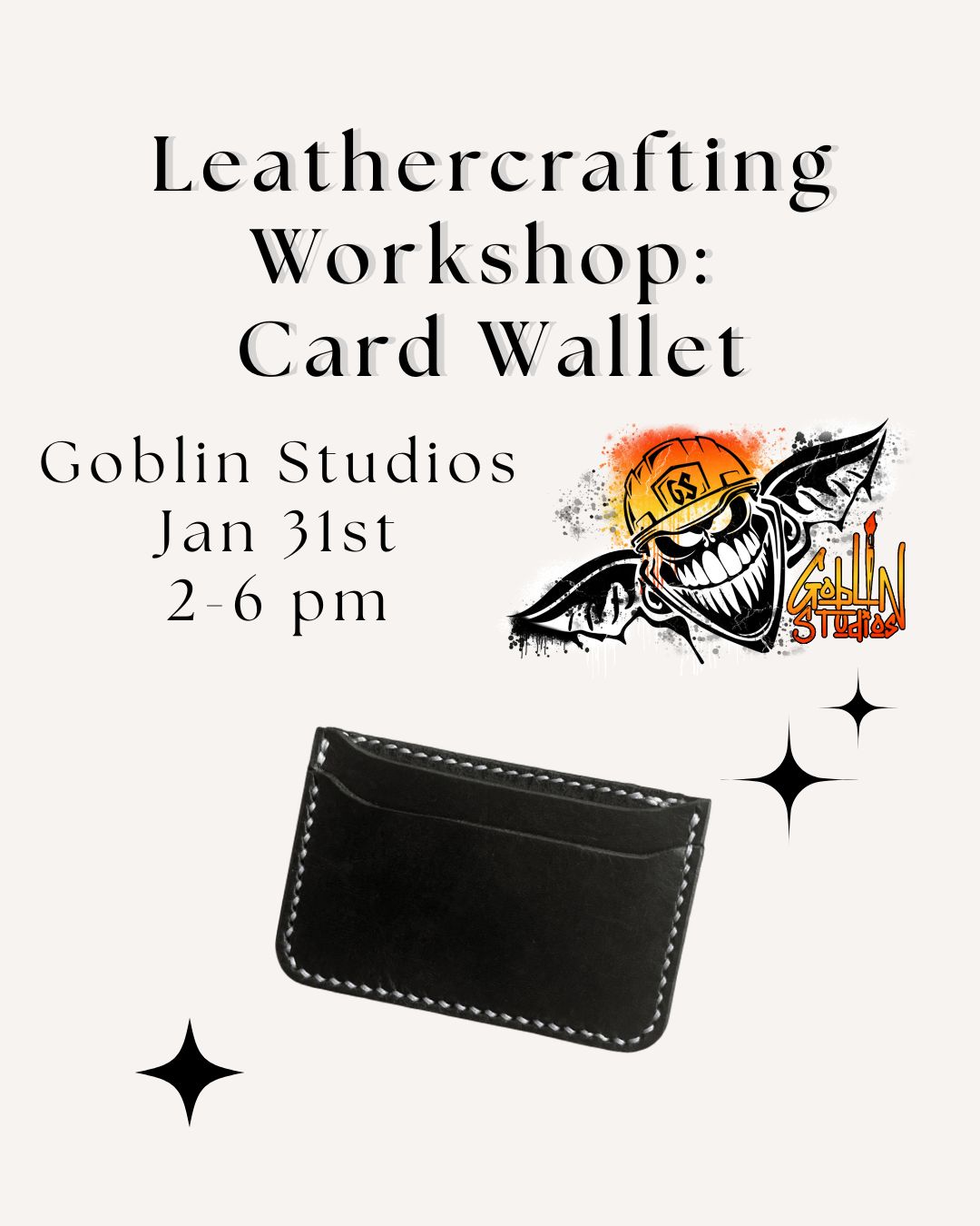 Leathercrafting Workshop: Make Your Own Card Wallet