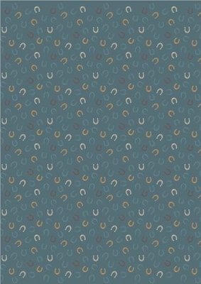 Lewis & Irene Farley Mount - Horseshoes on Teal Lewis & Irene Farley Mount - Horseshoes on Teal