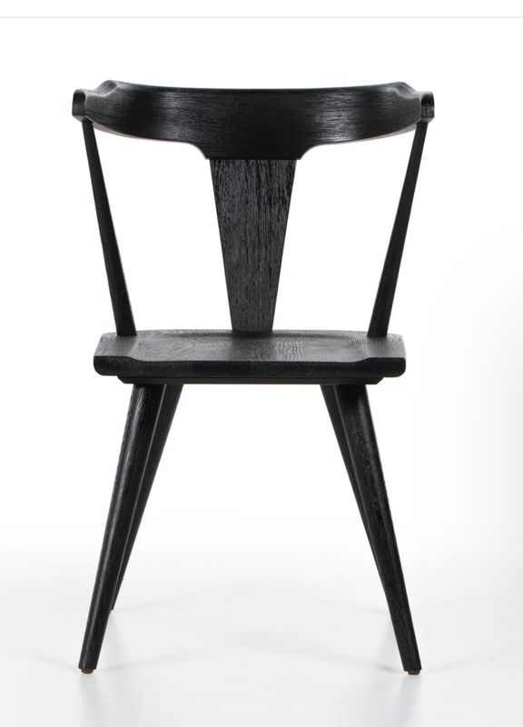 🪑 Black Oak Solid Wood Dining Chair – Mid-Century Modern Style
