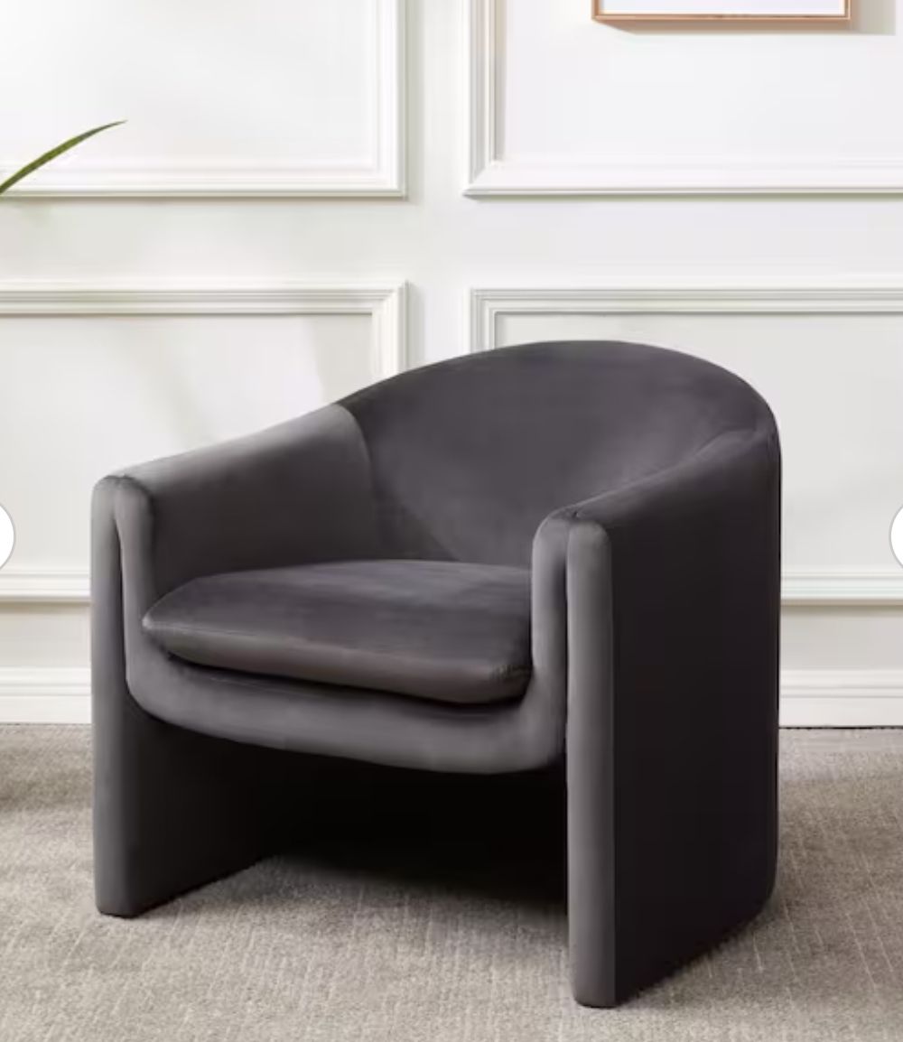 🪑 Laylette Dark Grey Velvet Accent Chair
