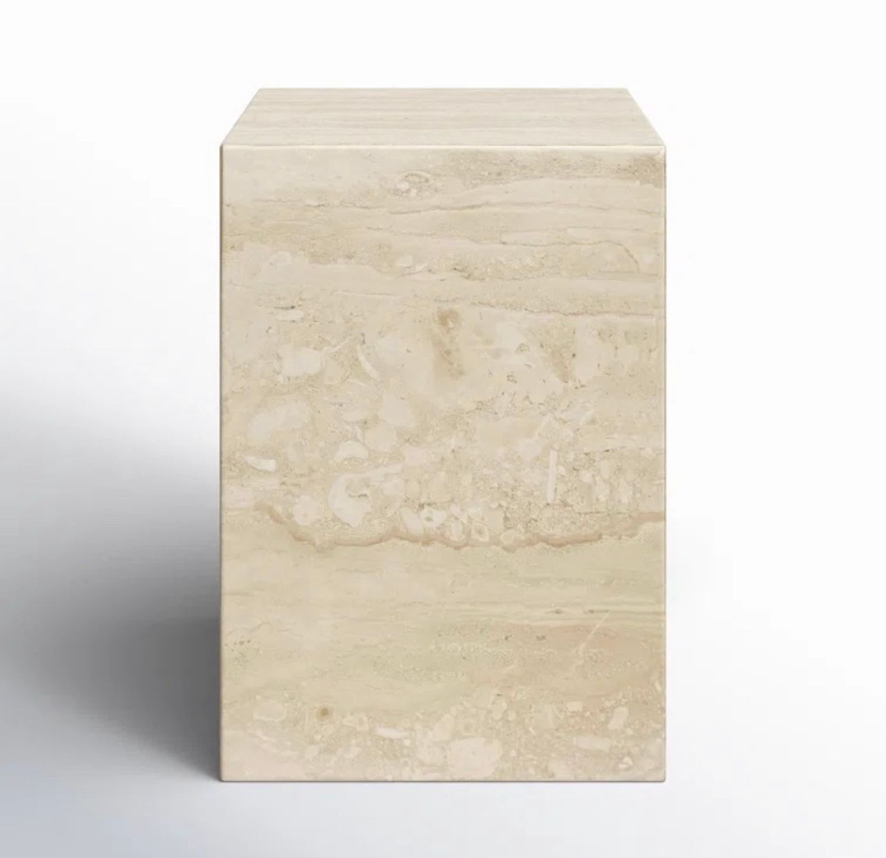🪨 Travertine Marble Block Side Table