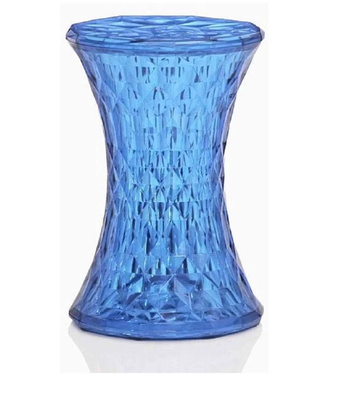 🔷 Zendejas Side End Table with Diamond Pattern Hourglass Shape Design, Marcel Wanders Blue