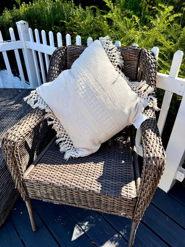 🛋️ Boho Woven Throw Pillow Cover – 18” x 18”