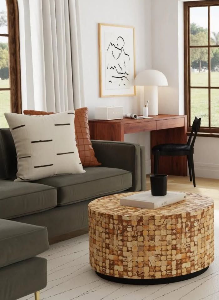 Mila Round Coconut Coffee Table