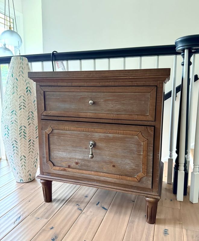 Rahul 27&quot; Solid Wood Nightstand with USB &amp; Outlet – Rustic Farmhouse Charm