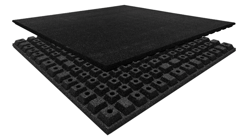 GFS Outdoor Fitness Tile – Weatherproof Rubber Gym Flooring (43 mm, 1000 × 1000 mm)
