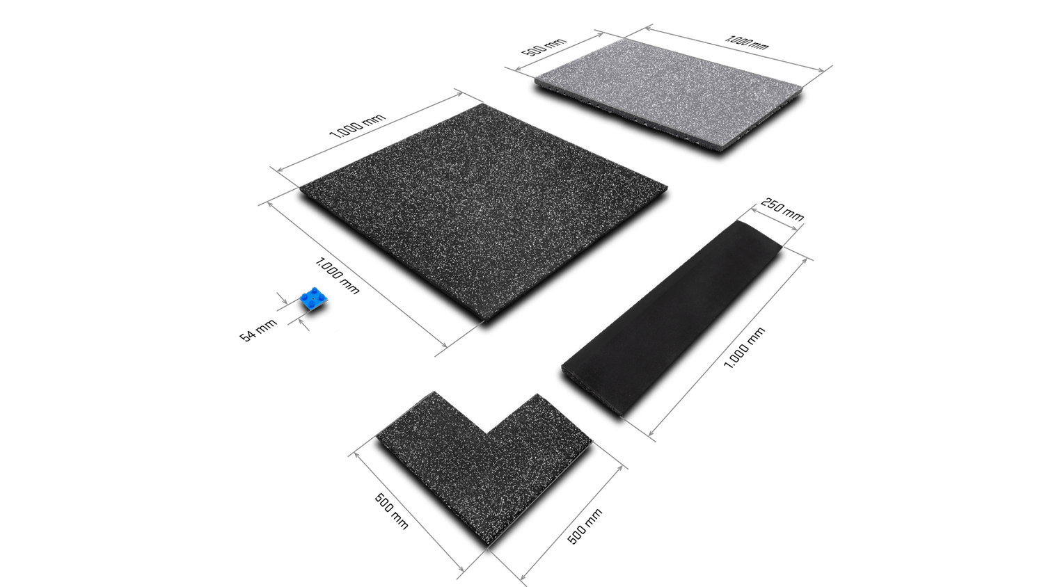 GFS Connect Tile CORNER – 40 mm Rubber Edge Corner Tile (500 × 500 mm)