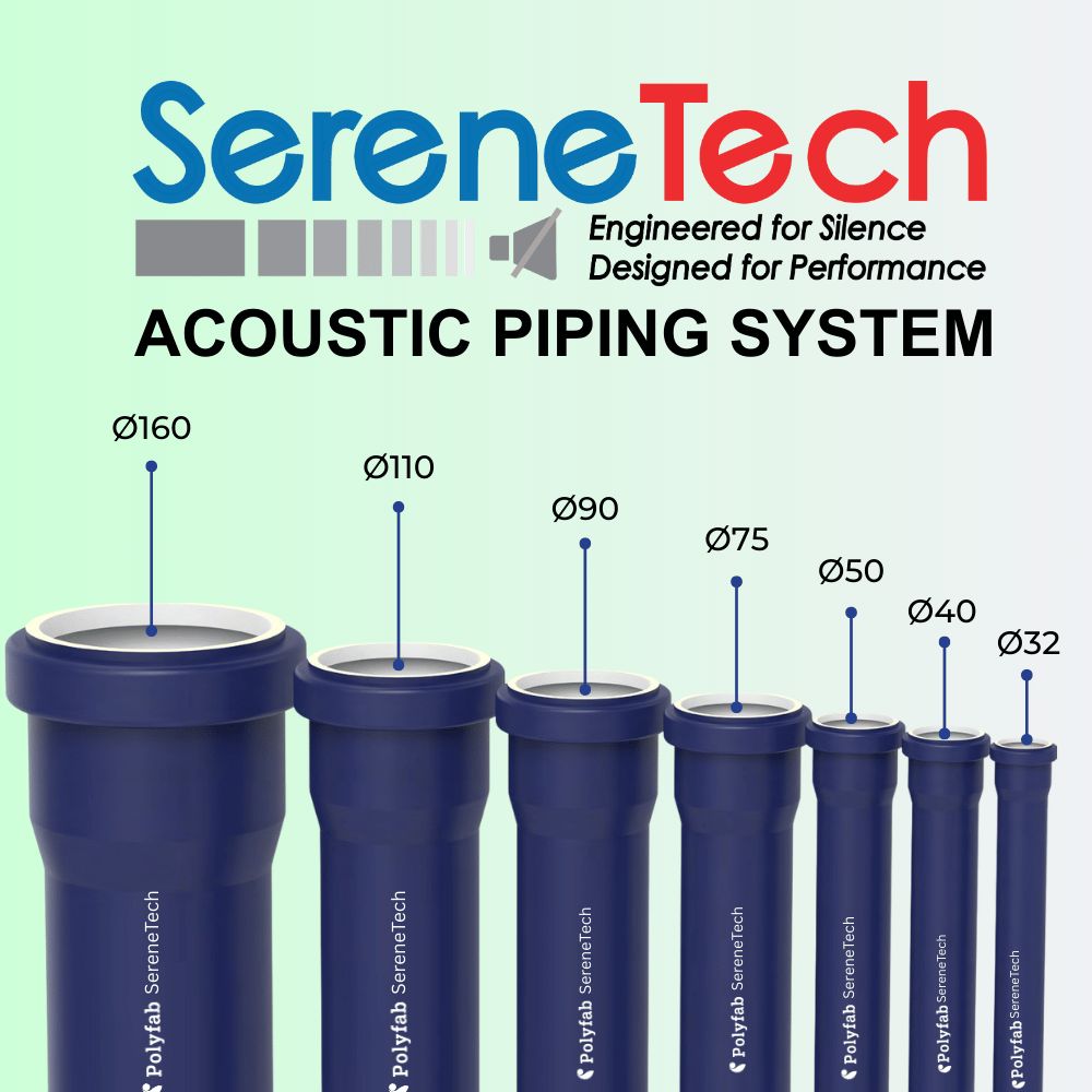 SereneTech Acoustic / Silent / Soundproof / Low-Noise Pipes
