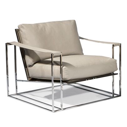 Lounge Chair-Satin-Brass
