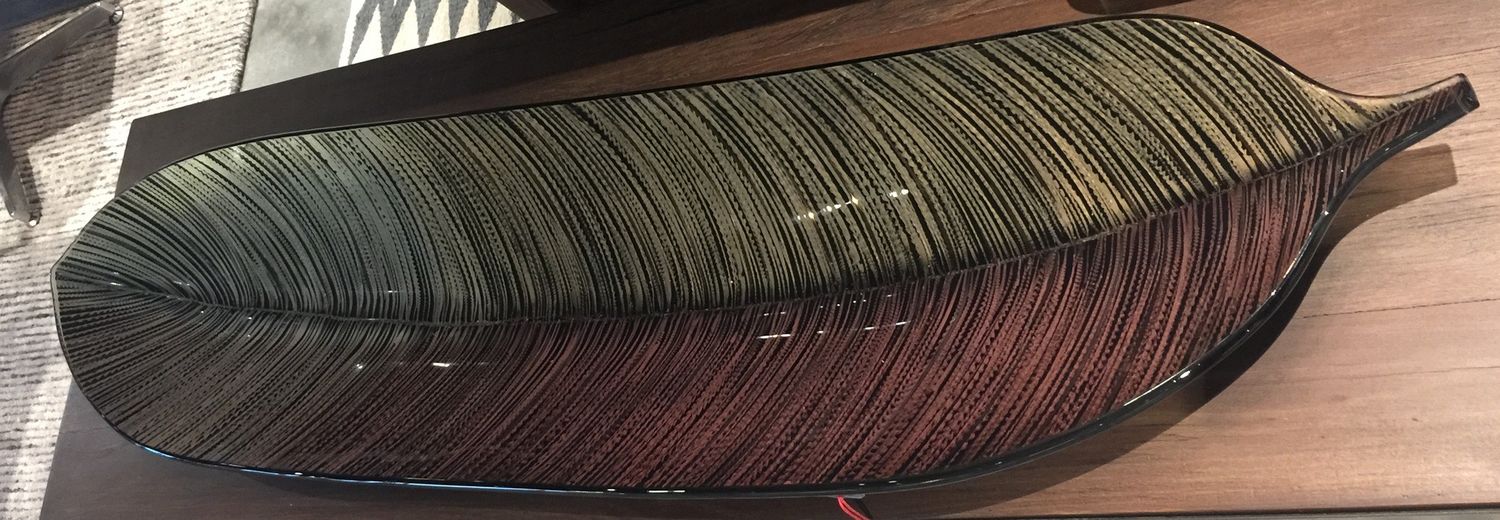 Center Piece-Glass-Feather