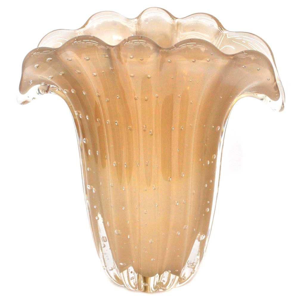 Vase-Murano/Gold Leaf-M Aquamarine I