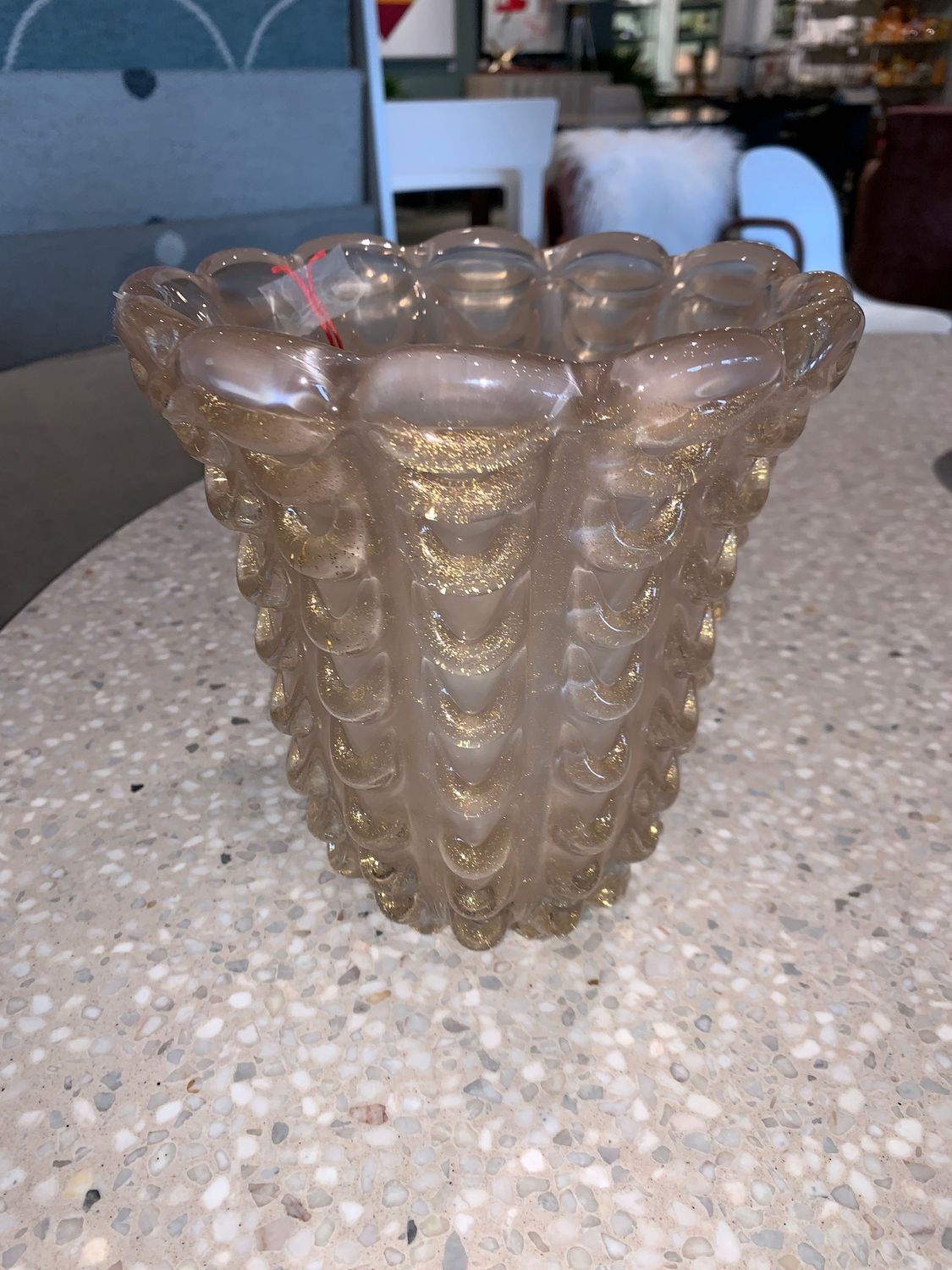 Vase-Murano/Gold Leaf-Pearl I