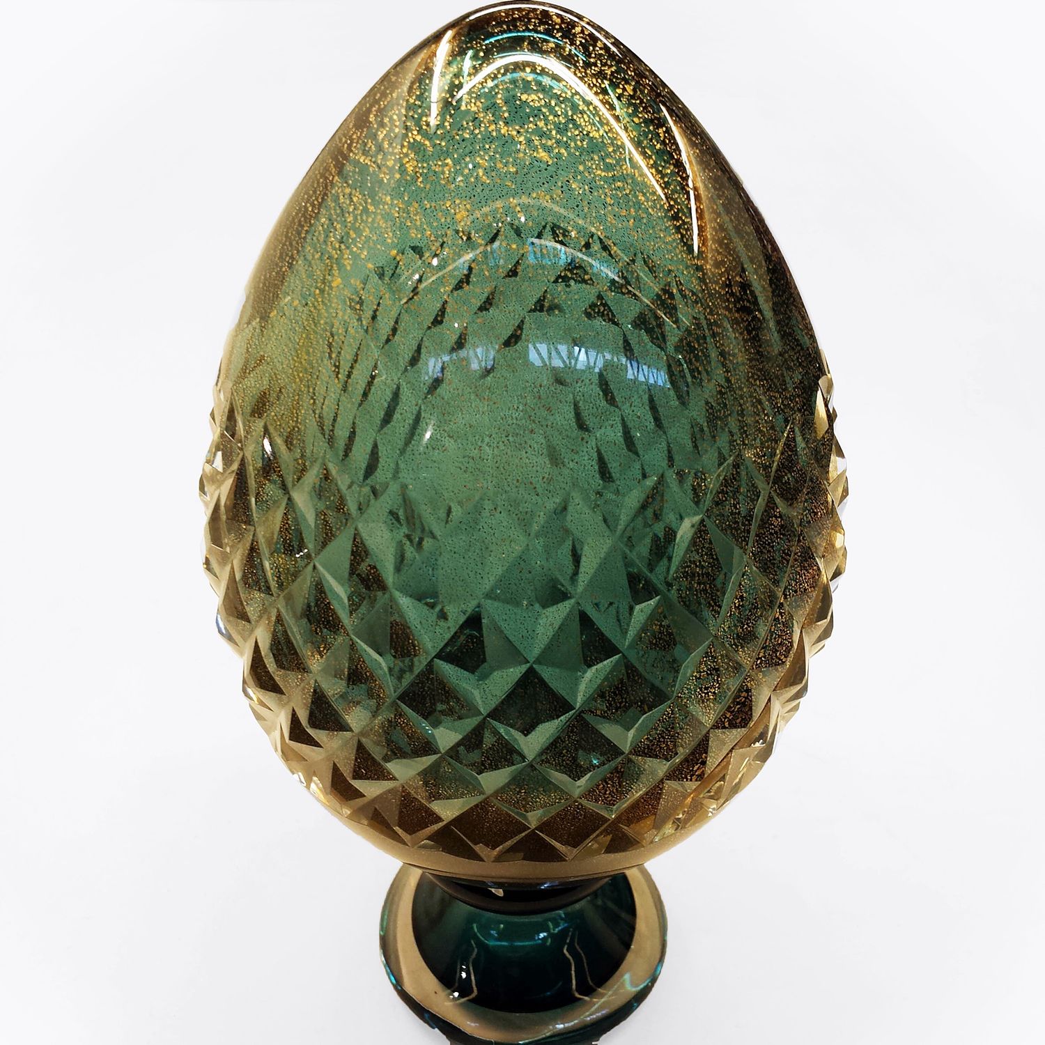 Egg-Murano/Gold-Aquamarine I