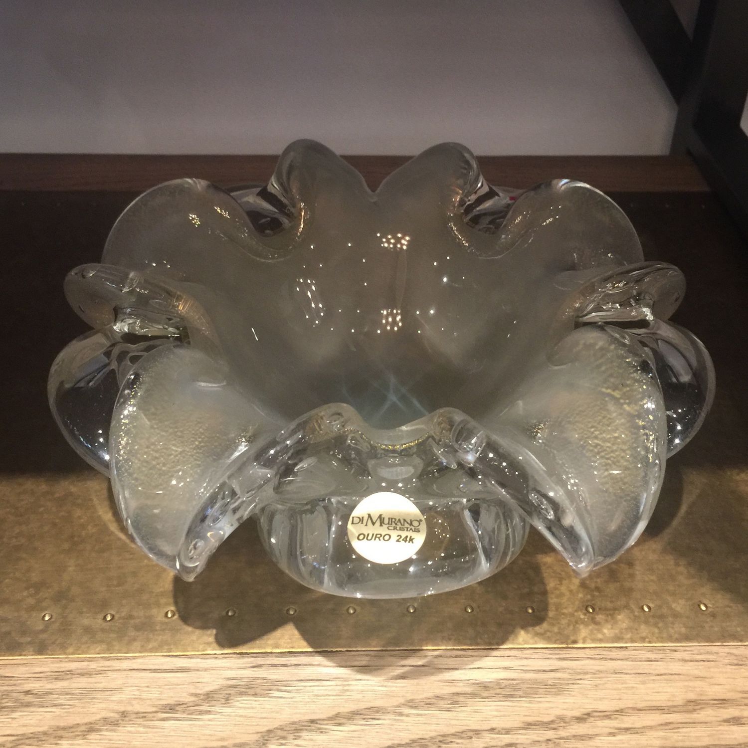 Center Piece-Murano/Gold Leaf- Taupe IV