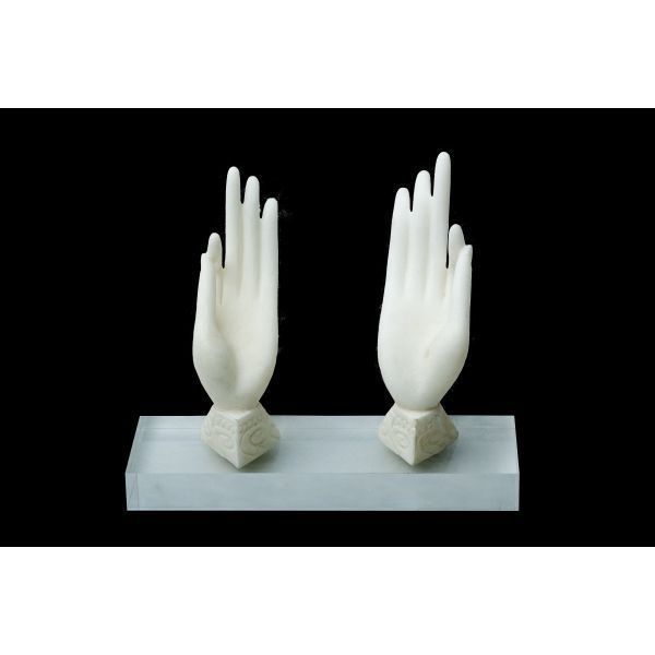 Sculpture-Buddha hand-White Marble