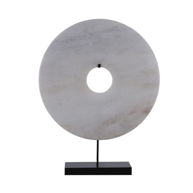 Sculpture-Jade Disk-White 12in