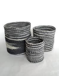 Basket-Sisal Cylinder Ikat-Grey M