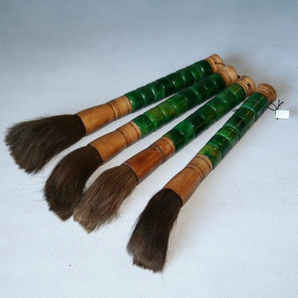 Calligraphy Brush-Green Jade Cyllinder