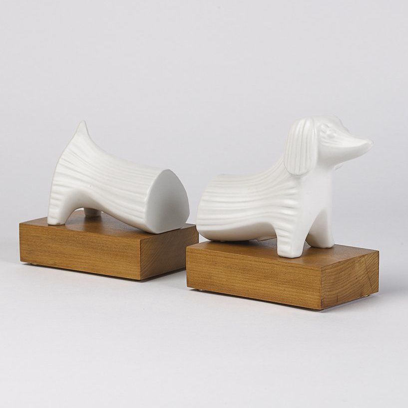 Bookend-White-Daschund