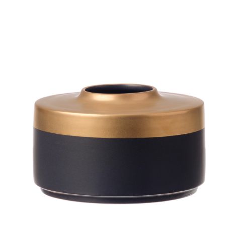 Vase-Cylinder-Black-Low