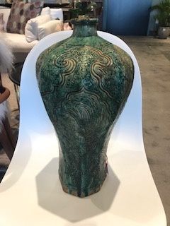 Vase-Speckled Green-Octagonal