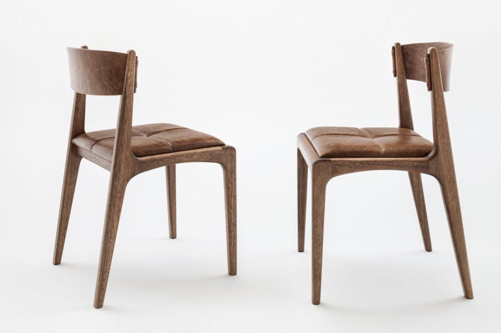 Chair-Wood/Leather-Helga