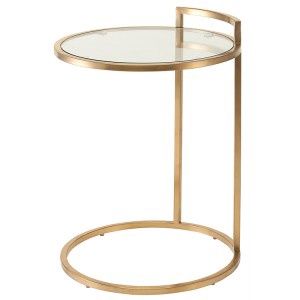 Side Table-Glass Top/Gold Base