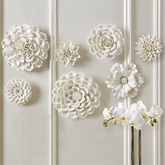 Flower Sculpture-White Porcelain-L
