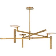 Chandelier-Antique Brass/Alabaster