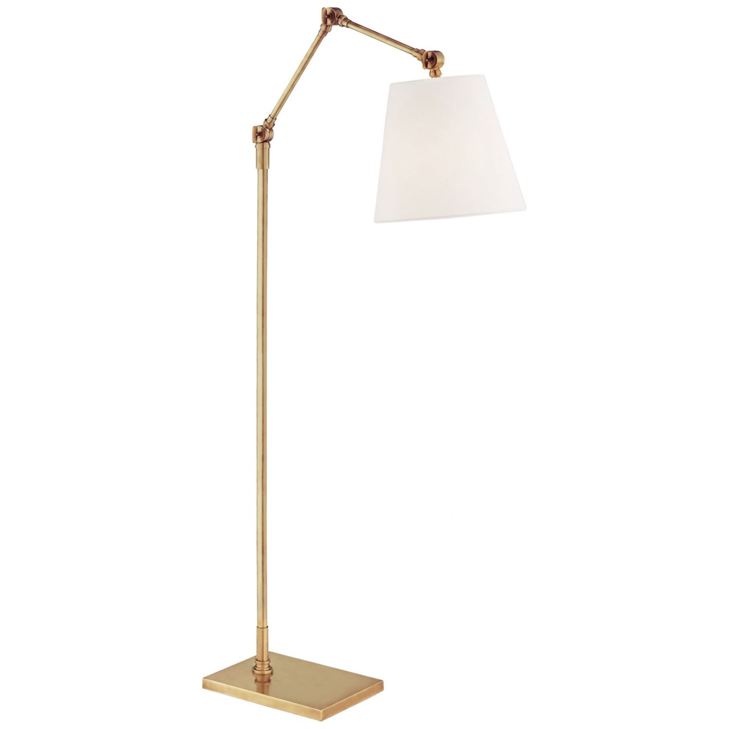 Lamp-Antique Brass/Linen-Articulated