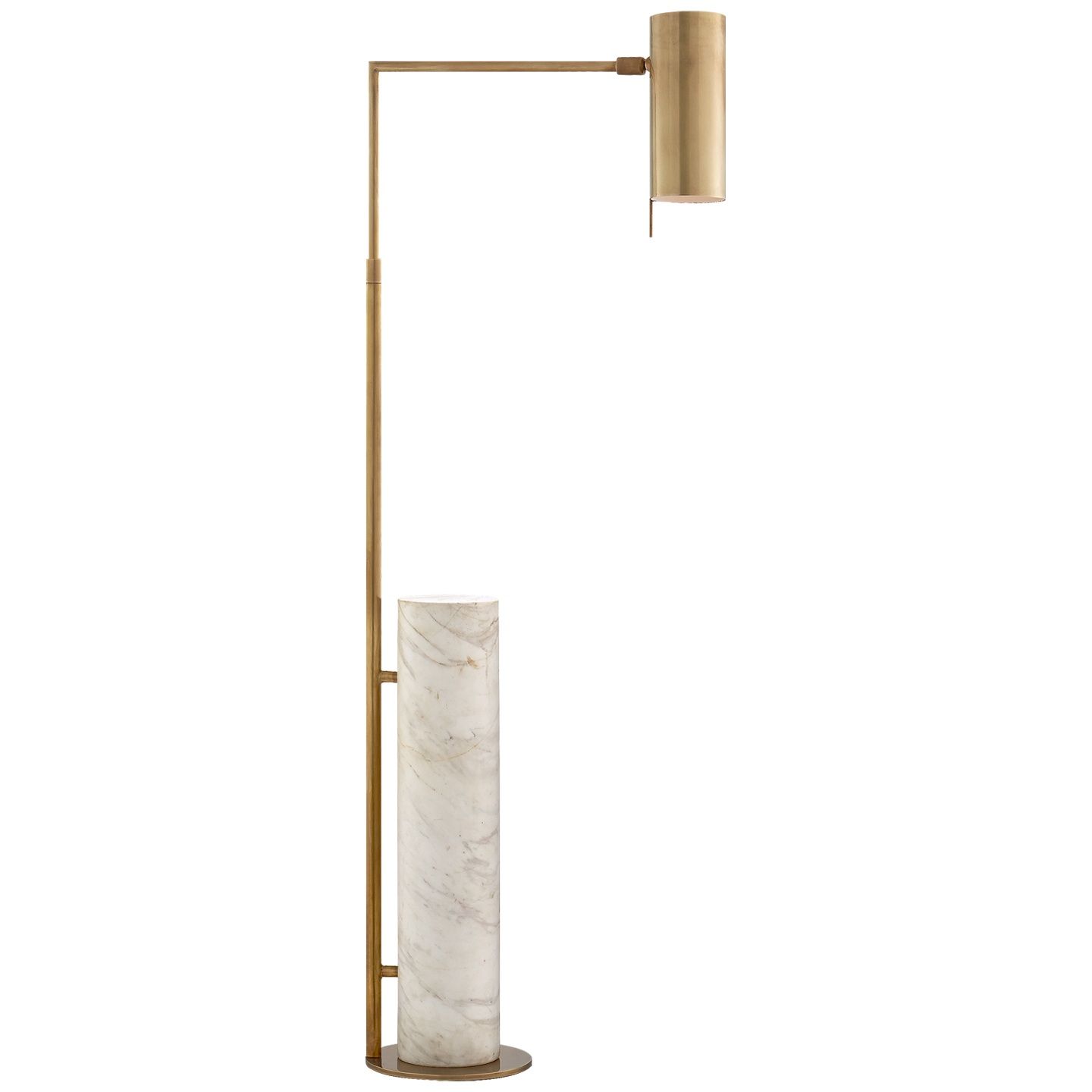 Lamp-Antique Brass/White Marble