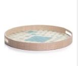 Tray-Tie Dye Silk Blue-16in