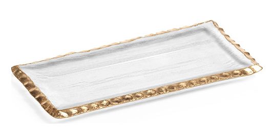 Tray-Textured/Gold Rim-9in