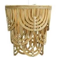 Chandelier-Natural Rattan-Scallop