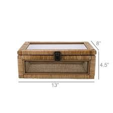 Box-Natural Rattan/Glass-Rectangular
