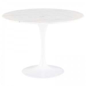 Table-White Marble Top/Metal Base 48in