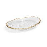 Bowl-Clear/Gold Rim-L