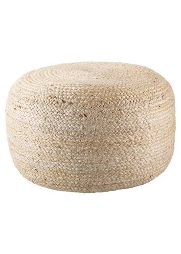 Pouf-Antique White-29x29x15 Cyl