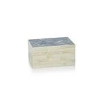 Box-Bone w Blue Heringbone-L
