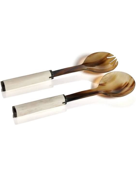 Salad Set-Bone/Horn