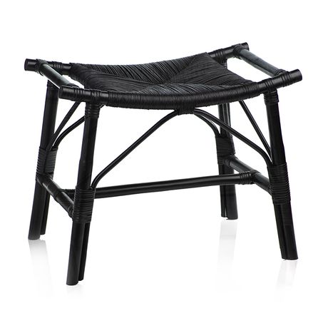 Stool-Black Rattan-Tomoko