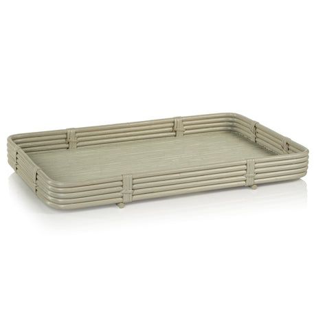 Tray-Gray/Rattan-13.4x25.5