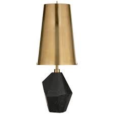 Lamp-Black Marble/Brass Shade-M