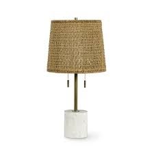 Table Lamp-Marble-Base/Rope Shade